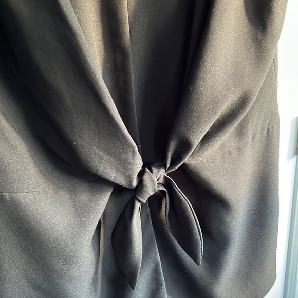 Heyton Like-New Sleeveless Black Long Blazer with Bow Size L - Picture 5 of 5